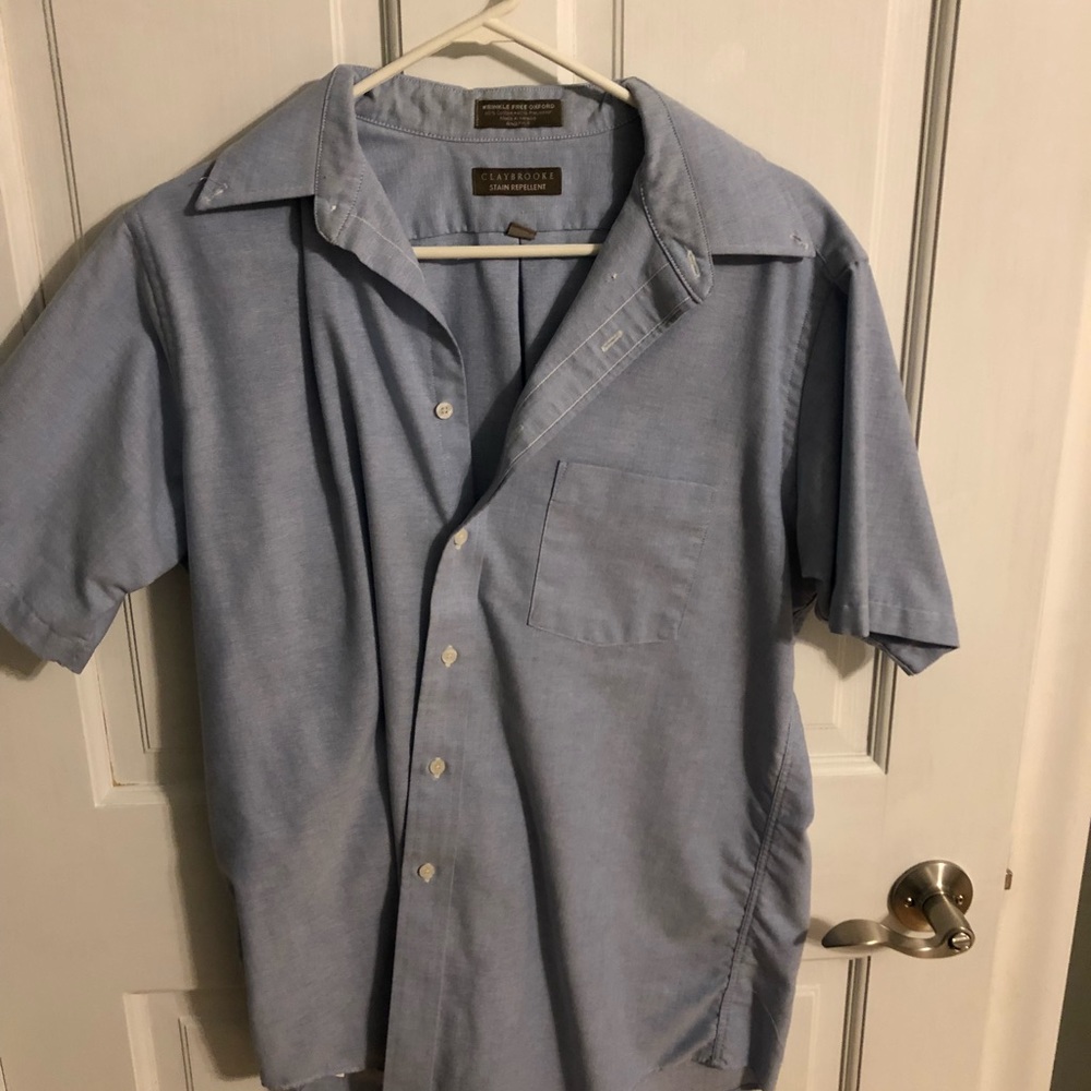 Men’s Claybrooke short sleeve blue collar shirt